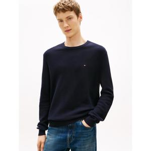 Tommy Hilfiger Flag Embroidery Textured Crew Neck Jumper